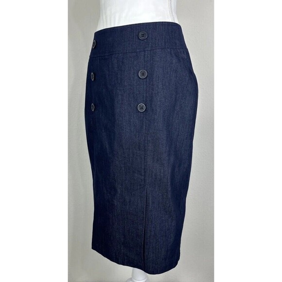 Pure Collection Denim A Line Midi Skirt Size 10 - Picture 5 of 12